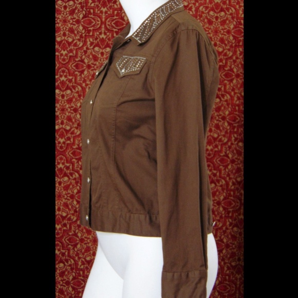LH SPORT brown cotton long sleeve jacket M✨ - Picture 6 of 7